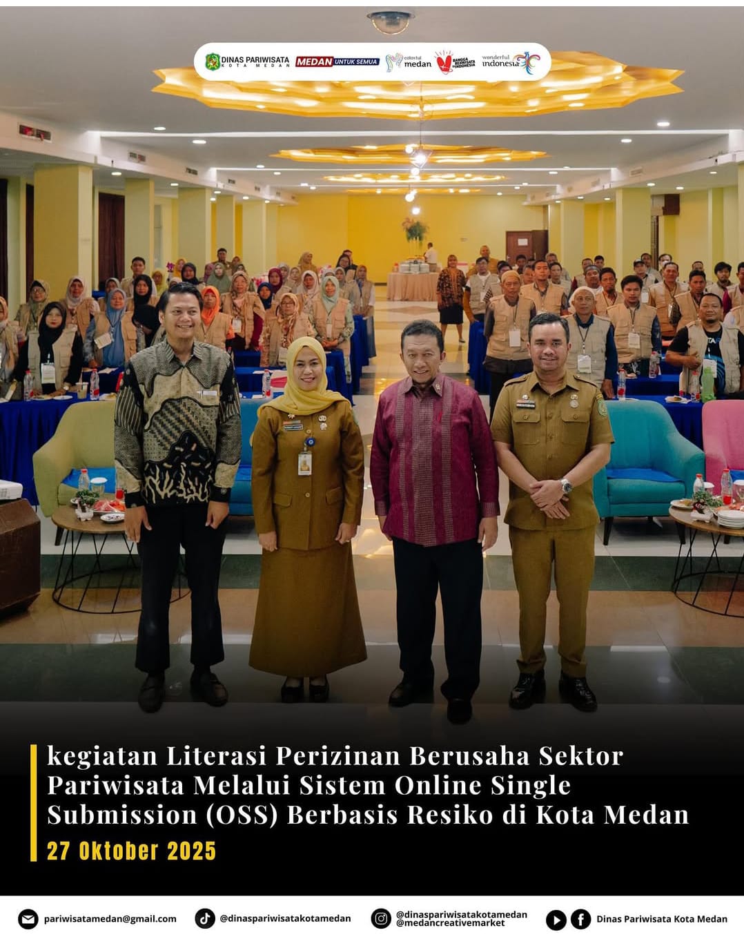 Kegiatan Literasi Perizinan Berusaha Sektor Pariwisata Melalui Sistem Online Single Submission (OSS) Berbasis Resiko di Kota Medan
