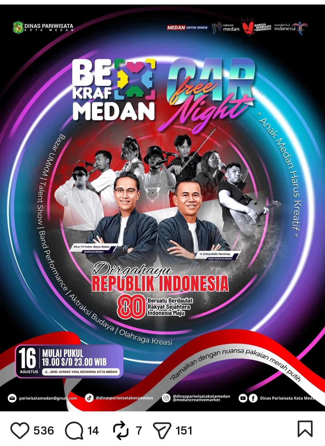 Car Free Night Spesial HUT RI ke-80