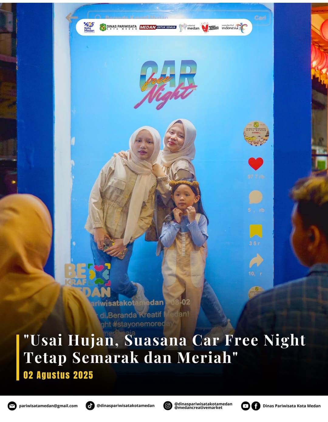 Usai Hujan, Suasana Car Free Night Tetap Semarak dan Meriah 