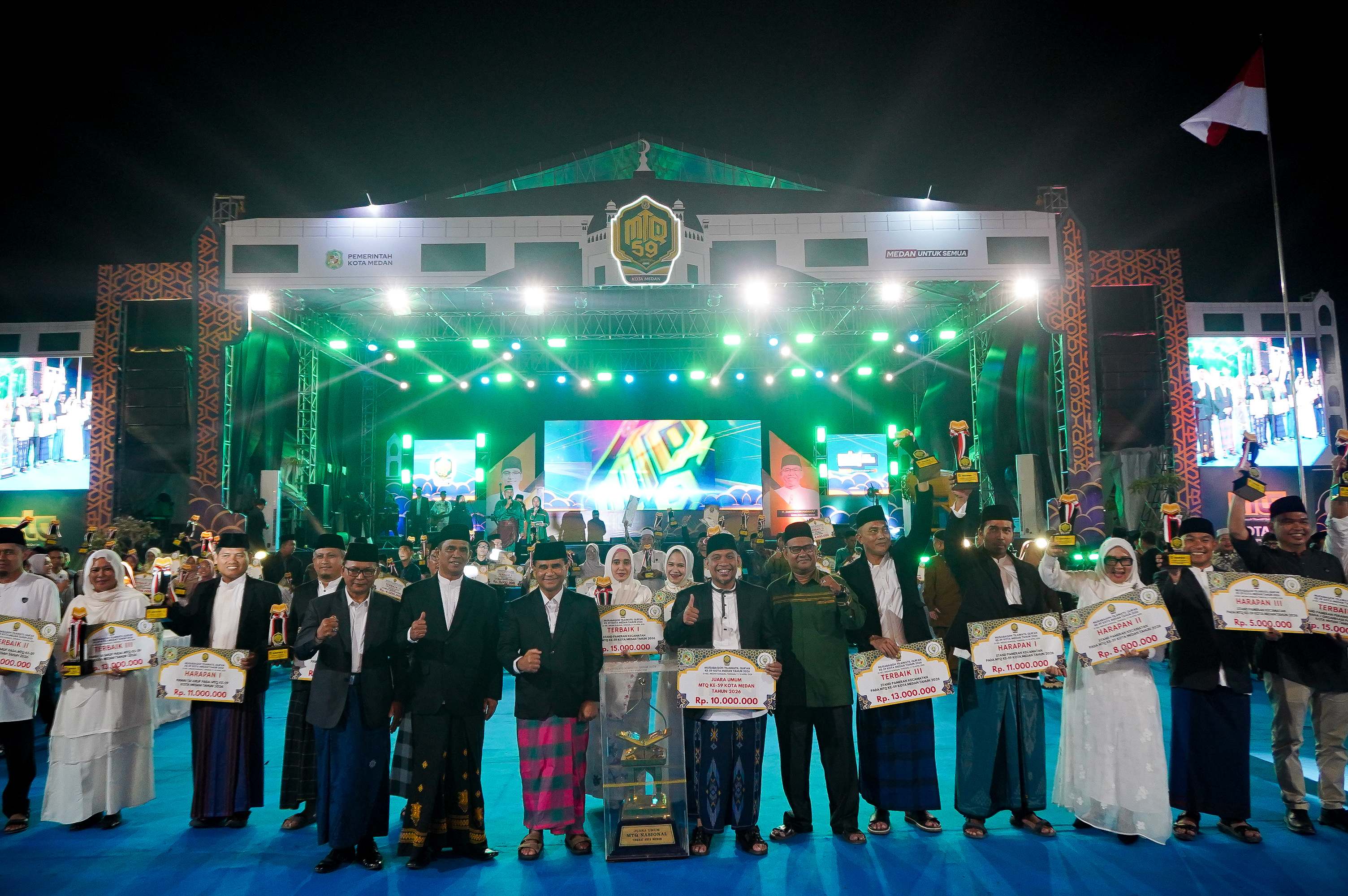 MTQ ke-59 Kota Medan Resmi Ditutup, Medan Selayang Raih Juara Umum