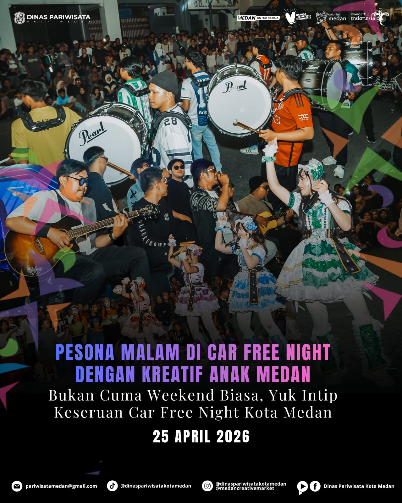 Pesona Malam Car Free Night Kesawan, Ribuan Warga Padati Jantung Kota Medan