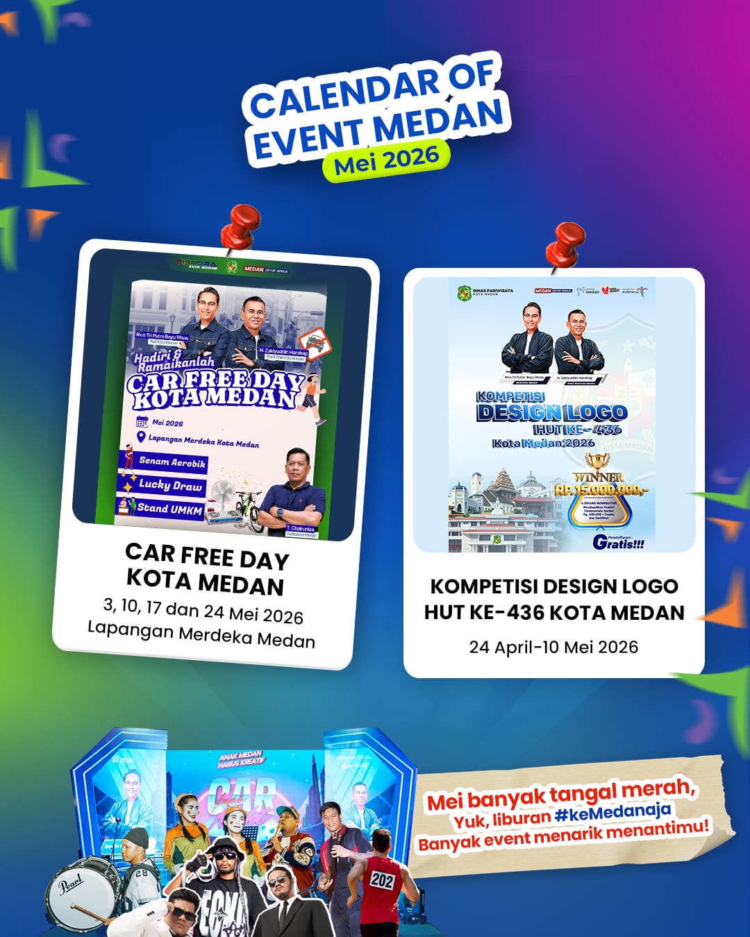 Car Free Day & Kompetisi Desain Logo HUT Ke 436 Kota Medan