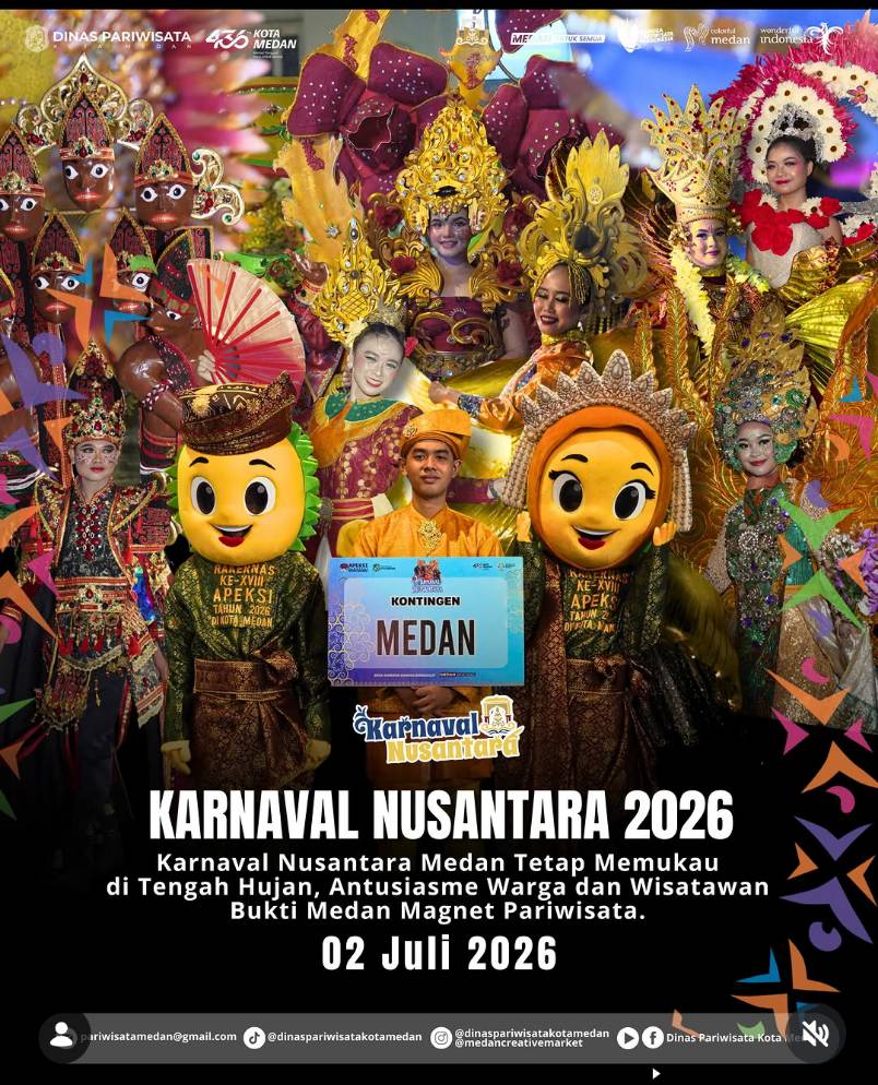 ​Karnaval Nusantara APEKSI 2026 di Medan Tetap Memukau di Tengah Guyuran Hujan