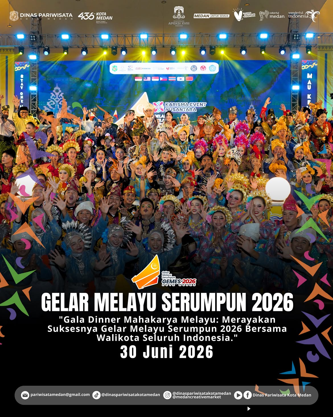 Spektakuler! Gelar Melayu Serumpun ke-9 Tahun 2026 di Lapangan Merdeka Medan Resmi Berakhir